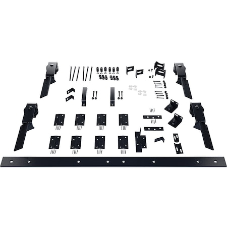 Ekena Millwork Barnfold J-Strap 4-Door Hardware Set for 1 1/4" to 1 3/8" Doors with 60" Track, Dark Gray GB6007M4D60DG